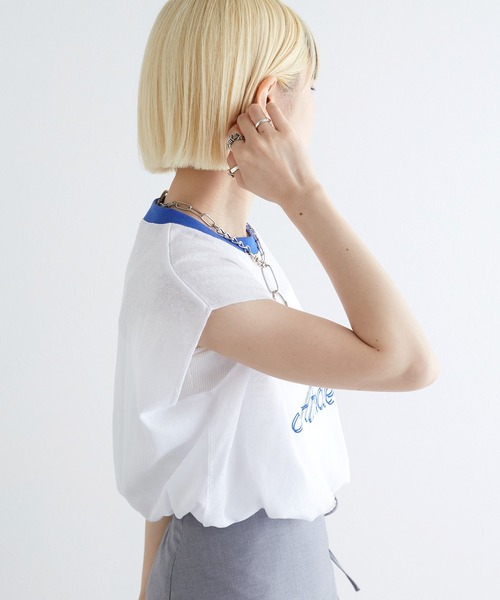 w closet（ダブルクローゼット）の「リンガープリントタンクトップ（タンクトップ・レディース・スミクロ/オレンジ/ライトブルー/オフホワイト・FREE）」の12枚目の写真