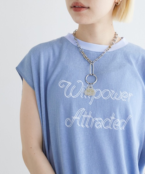 w closet（ダブルクローゼット）の「リンガープリントタンクトップ（タンクトップ・レディース・スミクロ/オレンジ/ライトブルー/オフホワイト・FREE）」の16枚目の写真