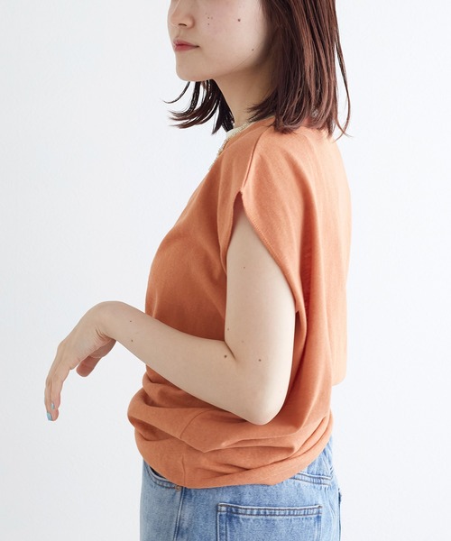 w closet（ダブルクローゼット）の「リンガープリントタンクトップ（タンクトップ・レディース・スミクロ/オレンジ/ライトブルー/オフホワイト・FREE）」の21枚目の写真