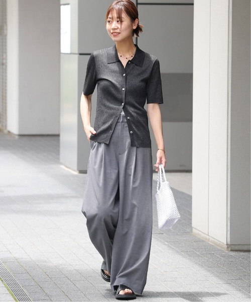 ポロニットプルオーバー　JOURNAL STANDARD relume ラメ混リブポロプルオーバー（ニット／セーター）｜JOURNAL