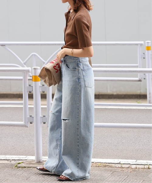 JOURNAL STANDARD relume（ジャーナルスタンダード　レリューム）の「ラメ混リブポロプルオーバー（ニット/セーター・レディース・ブラック/ブラウン・FREE）」の11枚目の写真