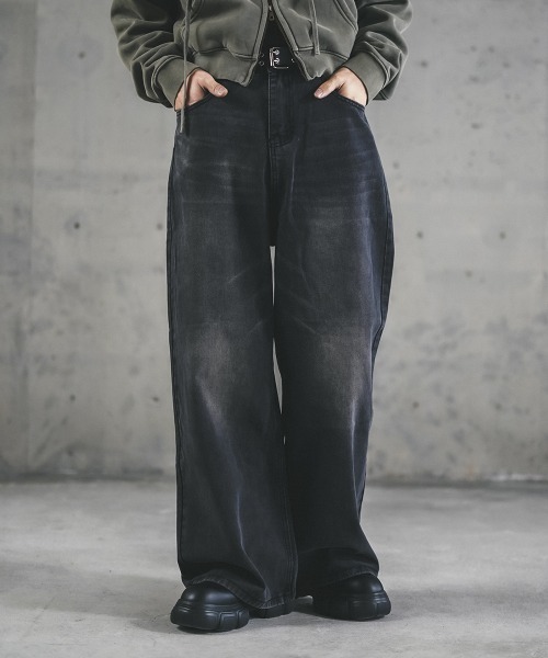 セール】ビンテージメイクワイドフレアデニムパンツ（デニムパンツ