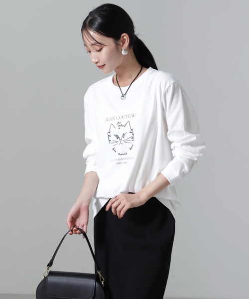 HEAR MY NAME（ヒアマイネーム）の「HEAR MY NAME/別注 Jean cocteau ロングスリーブTシャツ（Tシャツ/カットソー・レディース・ホワイト・FREE）」の4枚目の写真