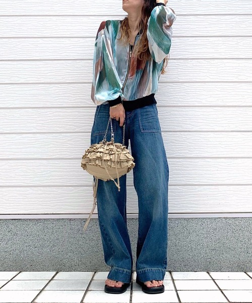 Q（キュー）の「ニュアンスカラーブルゾン（ブルゾン・レディース・グリーン系/イエロー系・MEDIUM）」の12枚目の写真