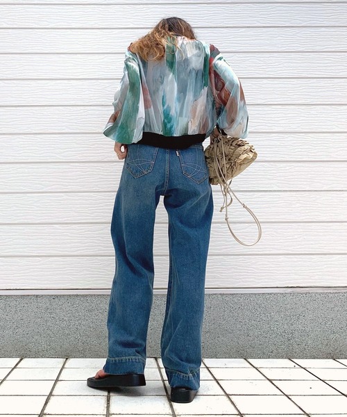 Q（キュー）の「ニュアンスカラーブルゾン（ブルゾン・レディース・グリーン系/イエロー系・MEDIUM）」の4枚目の写真