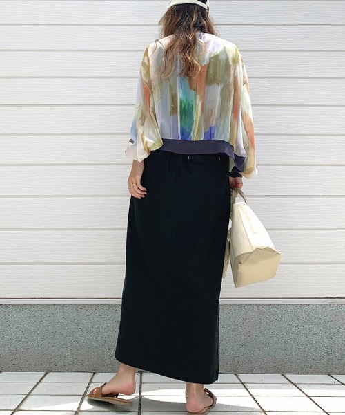 Q（キュー）の「ニュアンスカラーブルゾン（ブルゾン・レディース・グリーン系/イエロー系・MEDIUM）」の6枚目の写真