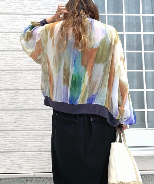 Q（キュー）の「ニュアンスカラーブルゾン（ブルゾン・レディース・グリーン系/イエロー系・MEDIUM）」の11枚目の写真