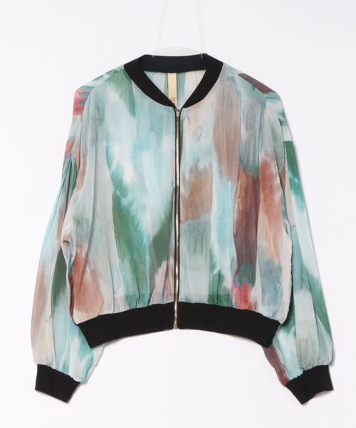 Q（キュー）の「ニュアンスカラーブルゾン（ブルゾン・レディース・グリーン系/イエロー系・MEDIUM）」の17枚目の写真