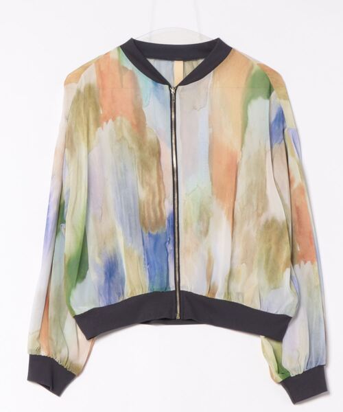 Q（キュー）の「ニュアンスカラーブルゾン（ブルゾン・レディース・グリーン系/イエロー系・MEDIUM）」の18枚目の写真