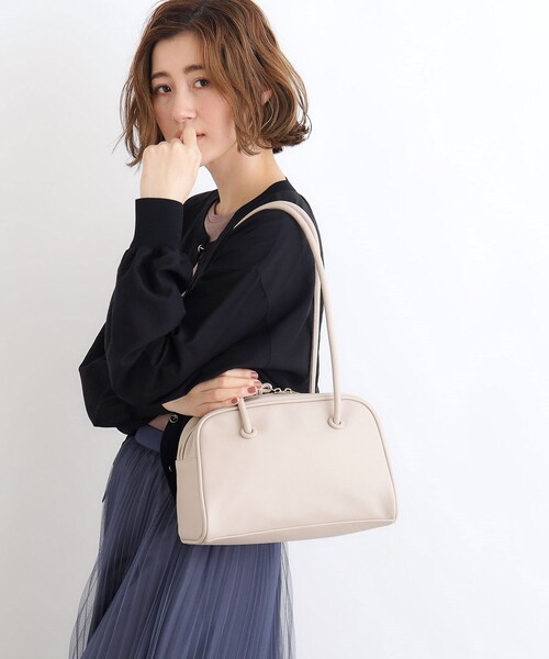 grove（グローブ）の「◆【雑誌掲載】ロープハンドルハトメボストン（ボストンバッグ・レディース・ベージュ/ライトグレー/レンガ/ブラック・00）」の5枚目の写真