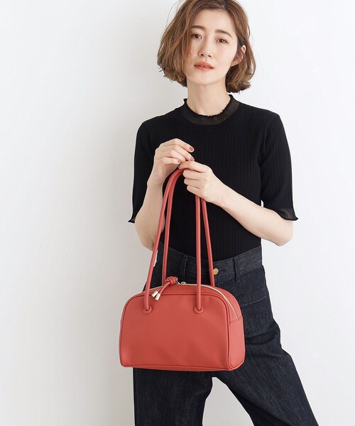 grove（グローブ）の「◆【雑誌掲載】ロープハンドルハトメボストン（ボストンバッグ・レディース・ベージュ/ライトグレー/レンガ/ブラック・00）」の9枚目の写真