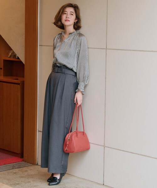 grove（グローブ）の「◆【雑誌掲載】ロープハンドルハトメボストン（ボストンバッグ・レディース・ベージュ/ライトグレー/レンガ/ブラック・00）」の11枚目の写真