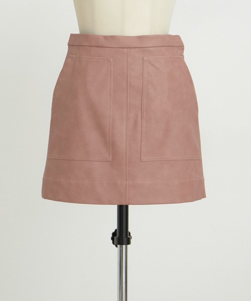 VIS（ビス）の「ヴィンテージライク合皮ミニスカート（スカート・レディース・ブラック/ダークブラウン/ピンク・S/M）」の4枚目の写真