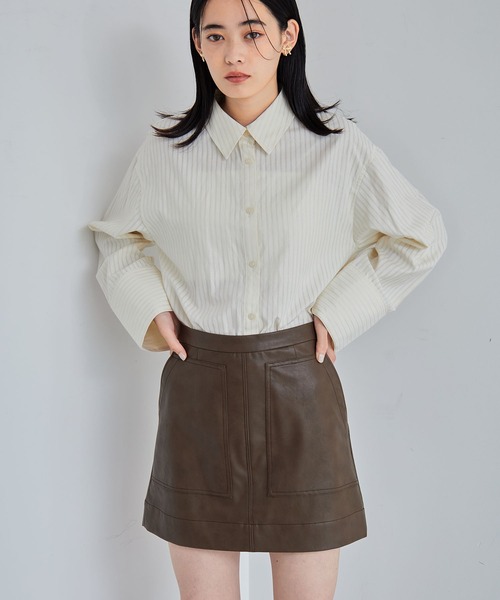 VIS（ビス）の「ヴィンテージライク合皮ミニスカート（スカート・レディース・ブラック/ダークブラウン/ピンク・S/M）」の20枚目の写真