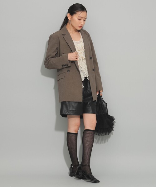 Ray BEAMS（レイビームス）の「フェイクレザー ショートパンツ（その他パンツ・レディース・ブラック・1/0）」の13枚目の写真