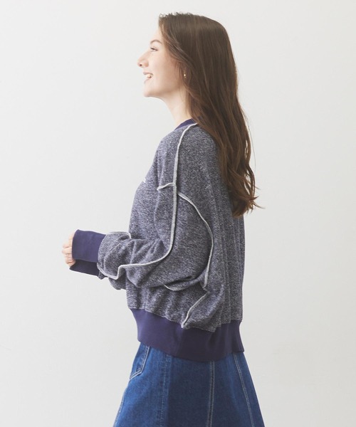Milkfed. OVERLOCK STICHED SWEAT TOP イエロー
