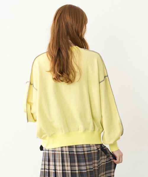 MILKFED.(ミルクフェド)の「OVERLOCK STICHED SWEAT TOP(スウェット・レディース・ネイビー/イエロー/ブルー・ONE SIZE)」の6枚目の写真