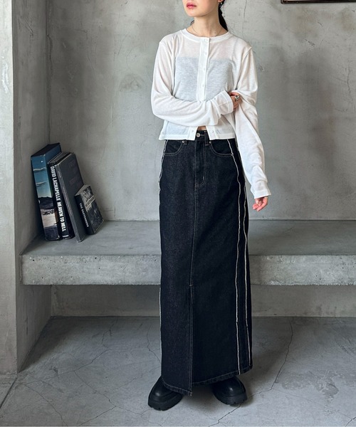 feepur(フェピュール)の「シアーリブカーディガン(カーディガン/ボレロ・レディース・オフホワイト/ブラック/グレー/ブラウン・MEDIUM)」の21枚目の写真