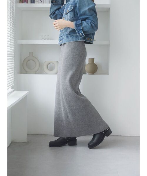 Ungrid（アングリッド）の「サイドスリットリブニットスカート（スカート・レディース・ライトグレー/パープル/グレー・FREE）」の6枚目の写真