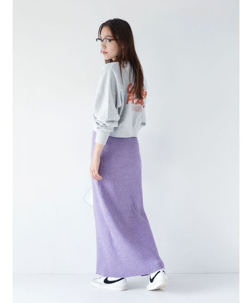 Ungrid（アングリッド）の「サイドスリットリブニットスカート（スカート・レディース・ライトグレー/パープル/グレー・FREE）」の13枚目の写真