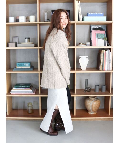 Ungrid（アングリッド）の「サイドスリットリブニットスカート（スカート・レディース・ライトグレー/パープル/グレー・FREE）」の21枚目の写真