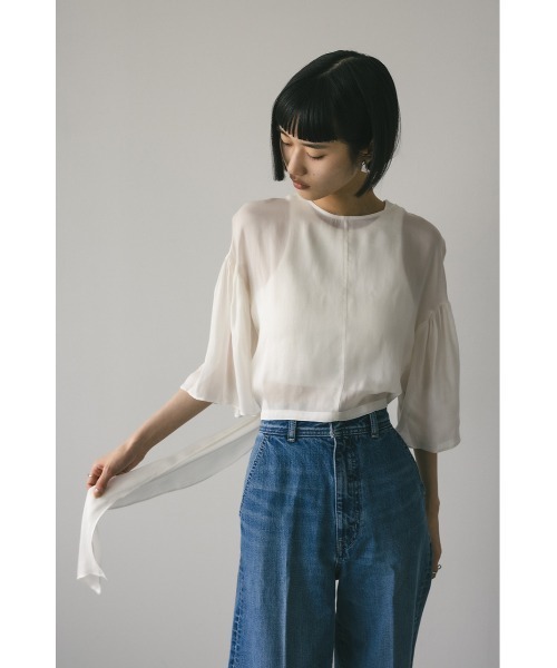 style mixer オープンネックペプラムシャツ M STYLEMIXER（スタイルミキサー）公式通販サイト