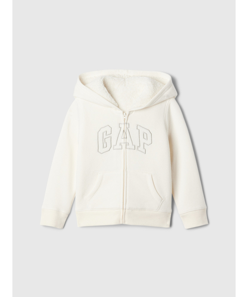 GAP（ギャップ）の「babyGap GAPロゴ 裏ボア ジップアップパーカー（パーカー・キッズ・アイボリー/ブルー/ベージュ/レッド・70cm/80ｃｍ/90cm/95cm/100cm/105cm/110cm）」の2枚目の写真