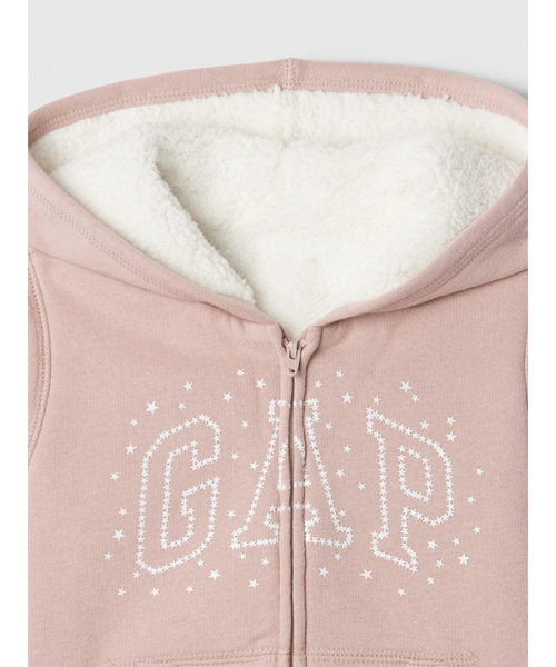 セール】babyGap GAPロゴ 裏ボア ジップアップパーカー