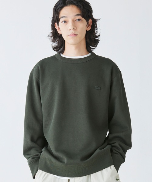 LACOSTE(ラコステ)の「ワントーンクルーネック 鹿の子ニット / 鹿の子スウェット(スウェット・メンズ・オフホワイト/ダークグリーン/ダークネイビー/ライトブルー/ブラック/ダークブラウン/グレー・3/4/5/2/6)」の5枚目の写真