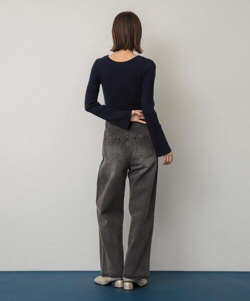SENSE OF PLACE by URBAN RESEARCH（センスオブプレイスバイアーバンリサーチ）の「『WEB/一部店舗限定』ワイドデニム（デニムパンツ・レディース・グレー/ライトインディゴブルー/ワンウォッシュ・SMALL/MEDIUM）」の7枚目の写真
