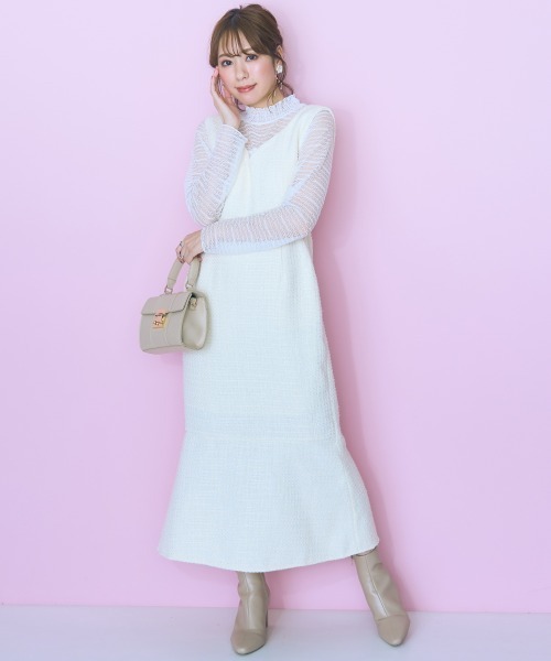 marun(マルン)の「<大きいサイズ> レーストップス marun(Tシャツ/カットソー・レディース・ピンク/オフホワイト/ブラック・4L/3L/LL/L/5L)」の9枚目の写真