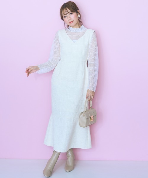 marun(マルン)の「<大きいサイズ> レーストップス marun(Tシャツ/カットソー・レディース・ピンク/オフホワイト/ブラック・4L/3L/LL/L/5L)」の10枚目の写真