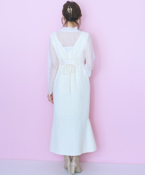 marun(マルン)の「<大きいサイズ> レーストップス marun(Tシャツ/カットソー・レディース・ピンク/オフホワイト/ブラック・4L/3L/LL/L/5L)」の12枚目の写真