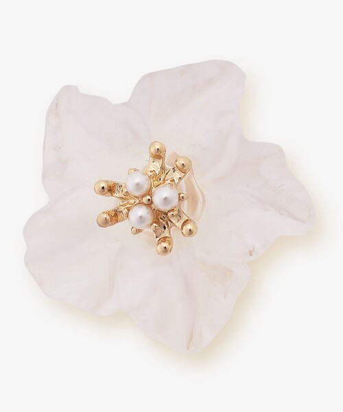 Afternoon Tea(アフタヌーンティー)の「フラワーイヤリング(イヤリング・レディース・ピンク/オフホワイト・ONE SIZE)」の5枚目の写真