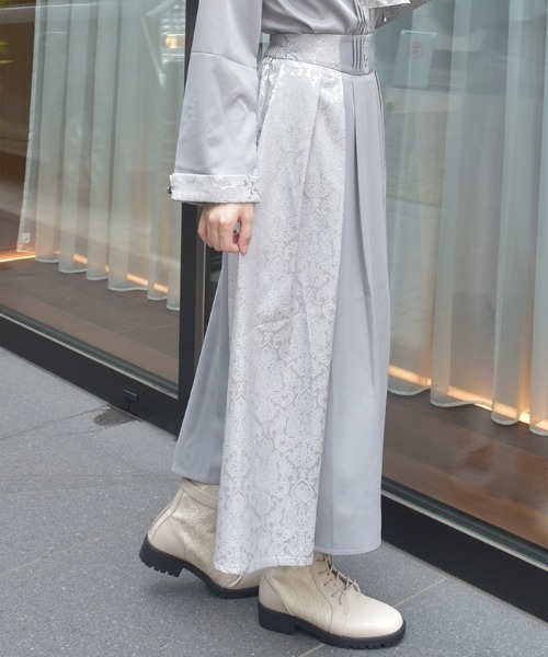 セール】ジャカード切替タックスカート（スカート）｜axes femme