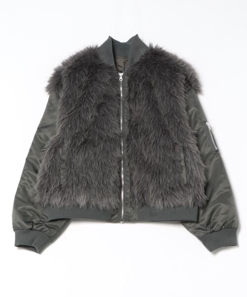 MAISON BREEZE reveur(メゾンブリーズレヴール)の「【MAISON BREEZE reveur】ファーシャギーMA-1 ブルゾン 224016 trc(MA-1・レディース・ブラック/チャコールグレー/カーキ/ブラウン・FREE)」の13枚目の写真