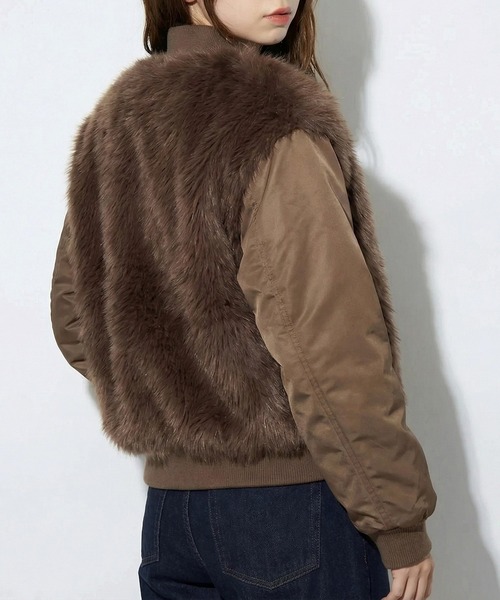 MAISON BREEZE reveur(メゾンブリーズレヴール)の「【MAISON BREEZE reveur】ファーシャギーMA-1 ブルゾン 224016 trc(MA-1・レディース・ブラック/チャコールグレー/カーキ/ブラウン・FREE)」の18枚目の写真