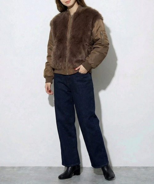 MAISON BREEZE reveur(メゾンブリーズレヴール)の「【MAISON BREEZE reveur】ファーシャギーMA-1 ブルゾン 224016 trc(MA-1・レディース・ブラック/チャコールグレー/カーキ/ブラウン・FREE)」の20枚目の写真