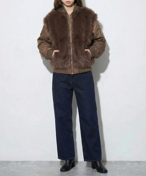 MAISON BREEZE reveur(メゾンブリーズレヴール)の「【MAISON BREEZE reveur】ファーシャギーMA-1 ブルゾン 224016 trc(MA-1・レディース・ブラック/チャコールグレー/カーキ/ブラウン・FREE)」の19枚目の写真