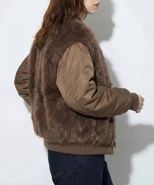 MAISON BREEZE reveur(メゾンブリーズレヴール)の「【MAISON BREEZE reveur】ファーシャギーMA-1 ブルゾン 224016 trc(MA-1・レディース・ブラック/チャコールグレー/カーキ/ブラウン・FREE)」の17枚目の写真