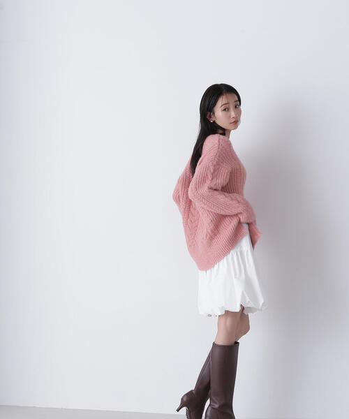 NATURAL BEAUTY BASIC（ナチュラルビューティーベーシック）の「◇バルーンミニスカート（スカート・レディース・ブラック/オフホワイト/ベージュ・SMALL/MEDIUM）」の4枚目の写真