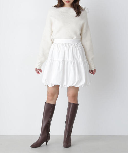 NATURAL BEAUTY BASIC（ナチュラルビューティーベーシック）の「◇バルーンミニスカート（スカート・レディース・ブラック/オフホワイト/ベージュ・SMALL/MEDIUM）」の7枚目の写真