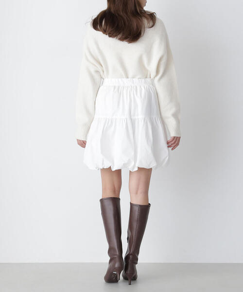 NATURAL BEAUTY BASIC（ナチュラルビューティーベーシック）の「◇バルーンミニスカート（スカート・レディース・ブラック/オフホワイト/ベージュ・SMALL/MEDIUM）」の9枚目の写真