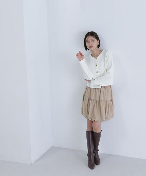 NATURAL BEAUTY BASIC（ナチュラルビューティーベーシック）の「◇バルーンミニスカート（スカート・レディース・ブラック/オフホワイト/ベージュ・SMALL/MEDIUM）」の19枚目の写真