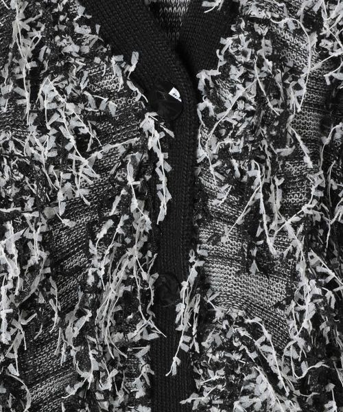 JEANASIS（ジーナシス）の「フリンジジャガードライトオーバーカーディガン/152516（カーディガン/ボレロ・レディース・ブラック/グレー系その他・FREE）」の10枚目の写真