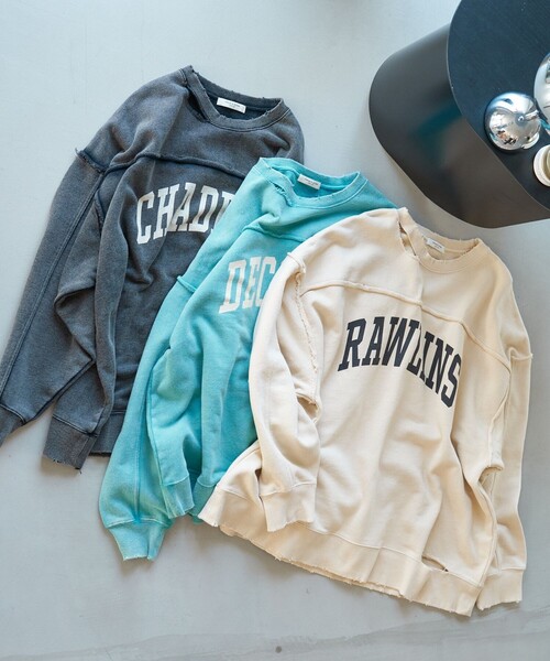 FREAK'S STORE（フリークスストア）の「パウダー加工 ロゴスウェット（スウェット・レディース・チャコール/ブルー/オフホワイト・ﾌﾘ-）」の4枚目の写真