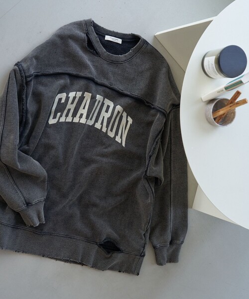 FREAK'S STORE（フリークスストア）の「パウダー加工 ロゴスウェット（スウェット・レディース・チャコール/ブルー/オフホワイト・ﾌﾘ-）」の5枚目の写真