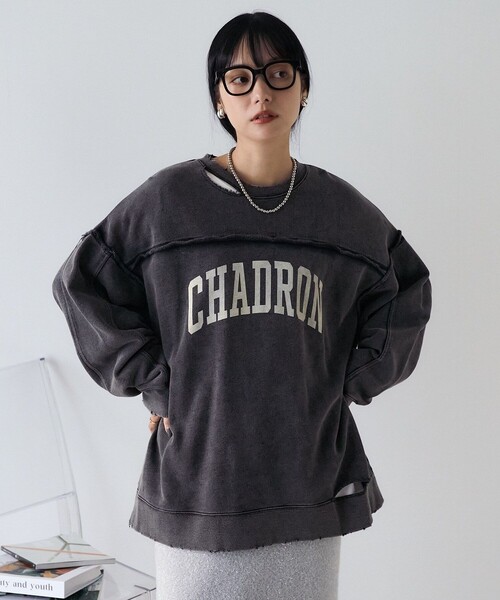 FREAK'S STORE（フリークスストア）の「パウダー加工 ロゴスウェット（スウェット・レディース・チャコール/ブルー/オフホワイト・ﾌﾘ-）」の10枚目の写真