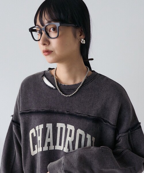 FREAK'S STORE（フリークスストア）の「パウダー加工 ロゴスウェット（スウェット・レディース・チャコール/ブルー/オフホワイト・ﾌﾘ-）」の11枚目の写真