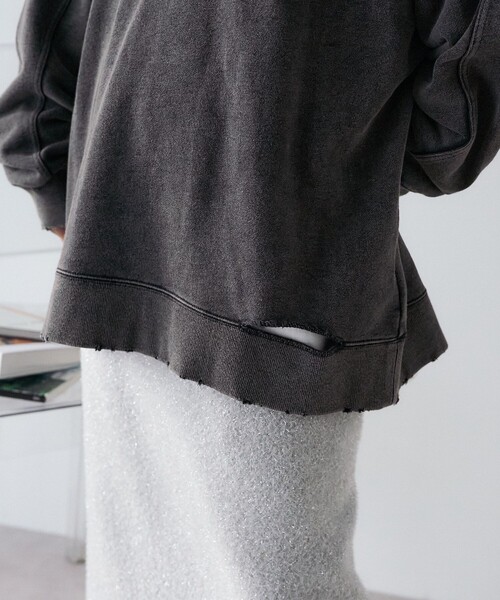 FREAK'S STORE（フリークスストア）の「パウダー加工 ロゴスウェット（スウェット・レディース・チャコール/ブルー/オフホワイト・ﾌﾘ-）」の14枚目の写真